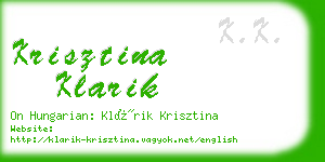 krisztina klarik business card